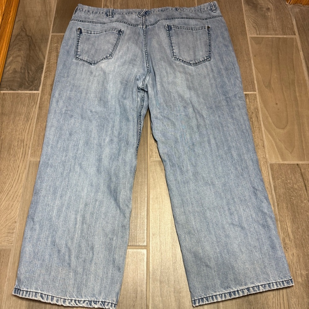 Old Navy Men's 46x30 Loose Fit Light Blue Jeans Plaid Lined Plus Size - Picture 8 of 9